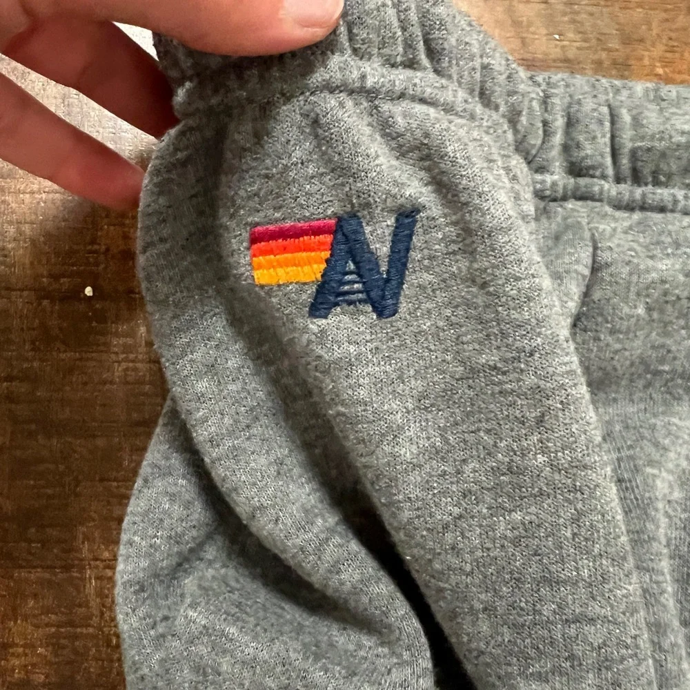 Gray Aviator Nation sweatpants with black bolt - Picture 2 of 5